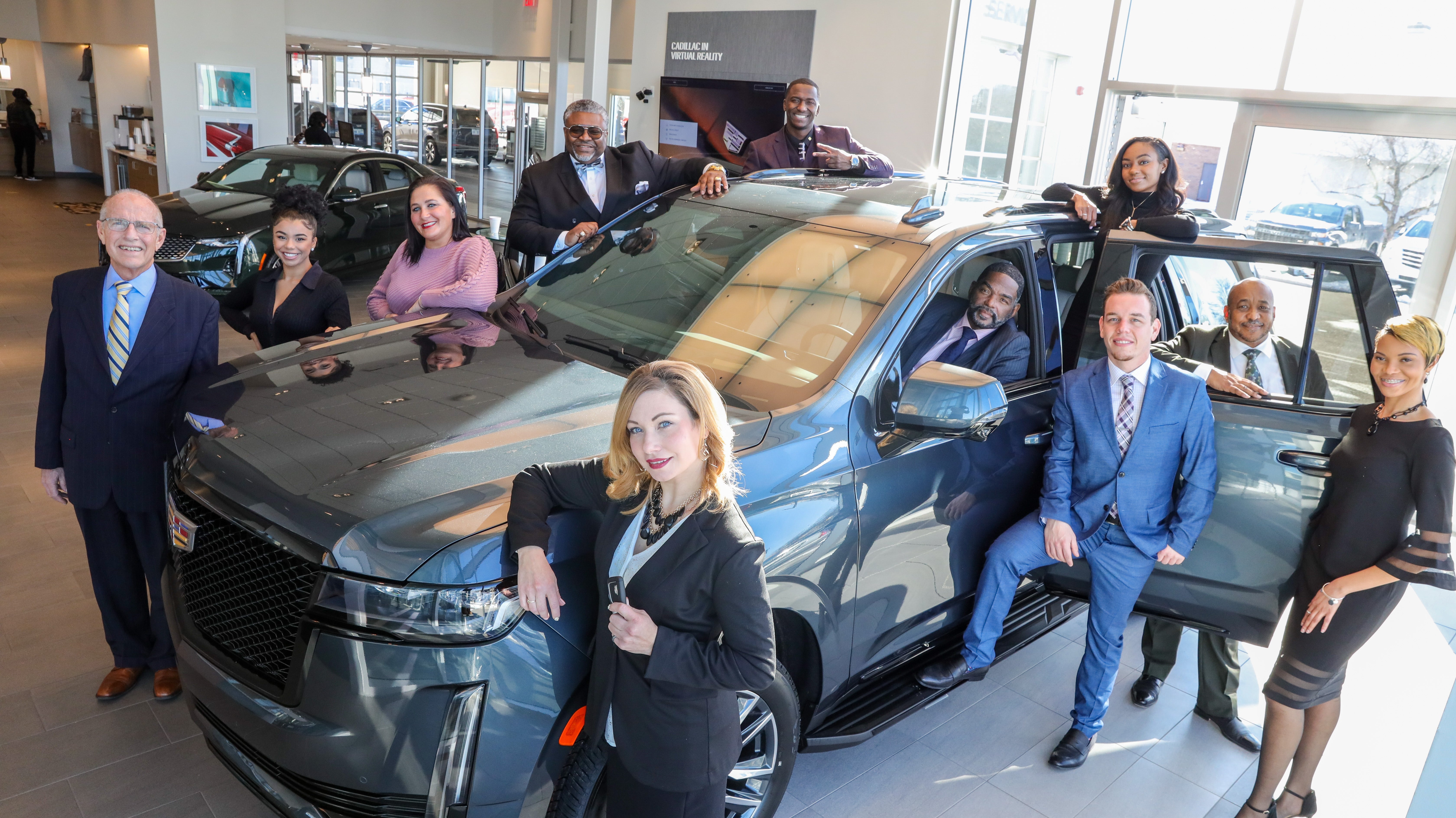 Employees taking a picture